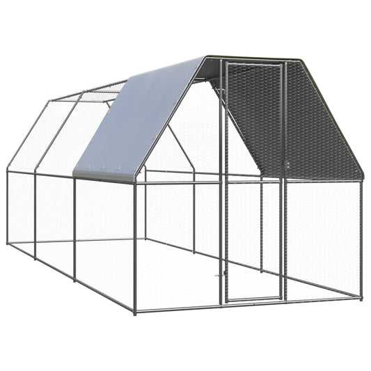 Venkovní klec pro kuřata 2 x 6 x 2 m pozinkovaná ocel