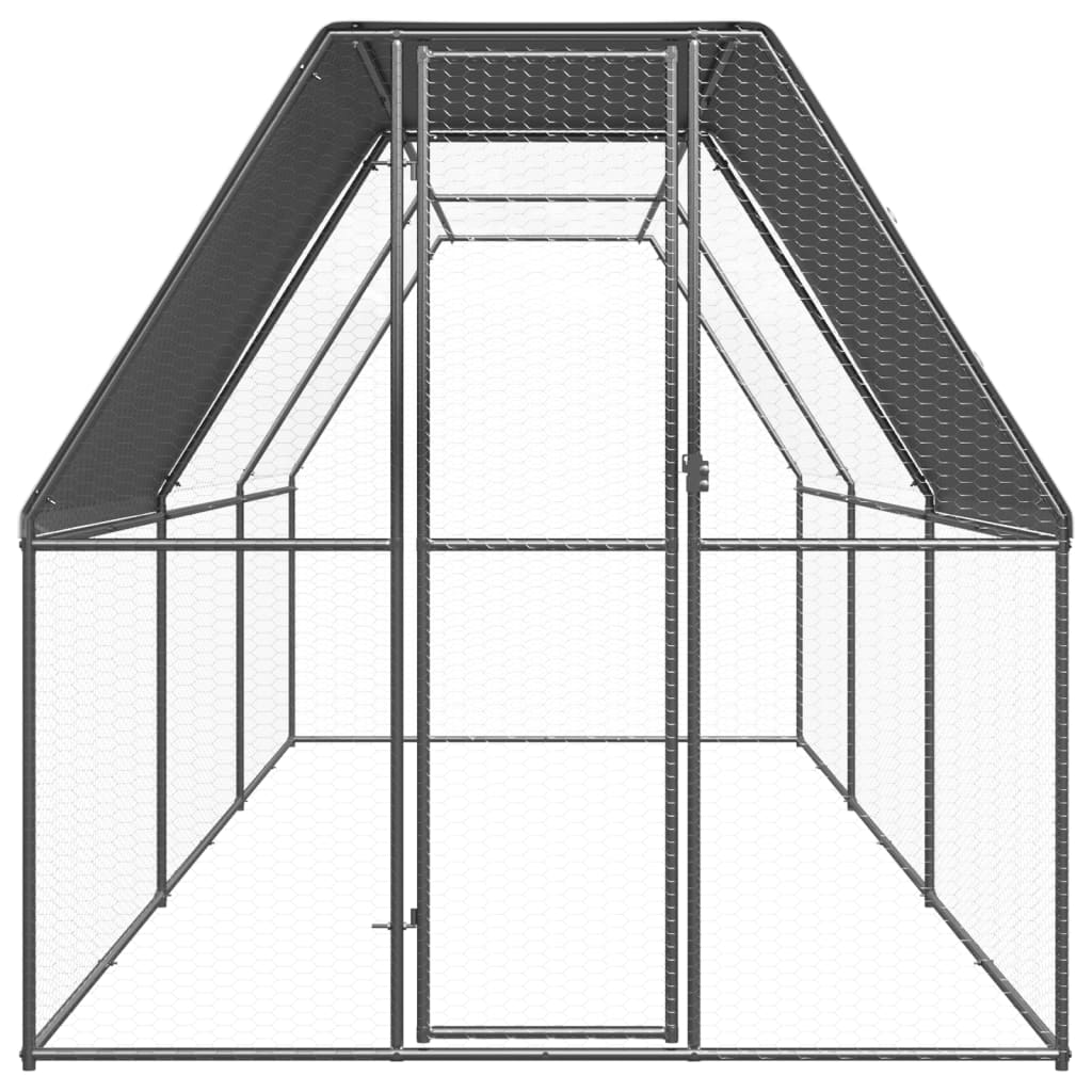 Venkovní klec pro kuřata 2 x 6 x 2 m pozinkovaná ocel
