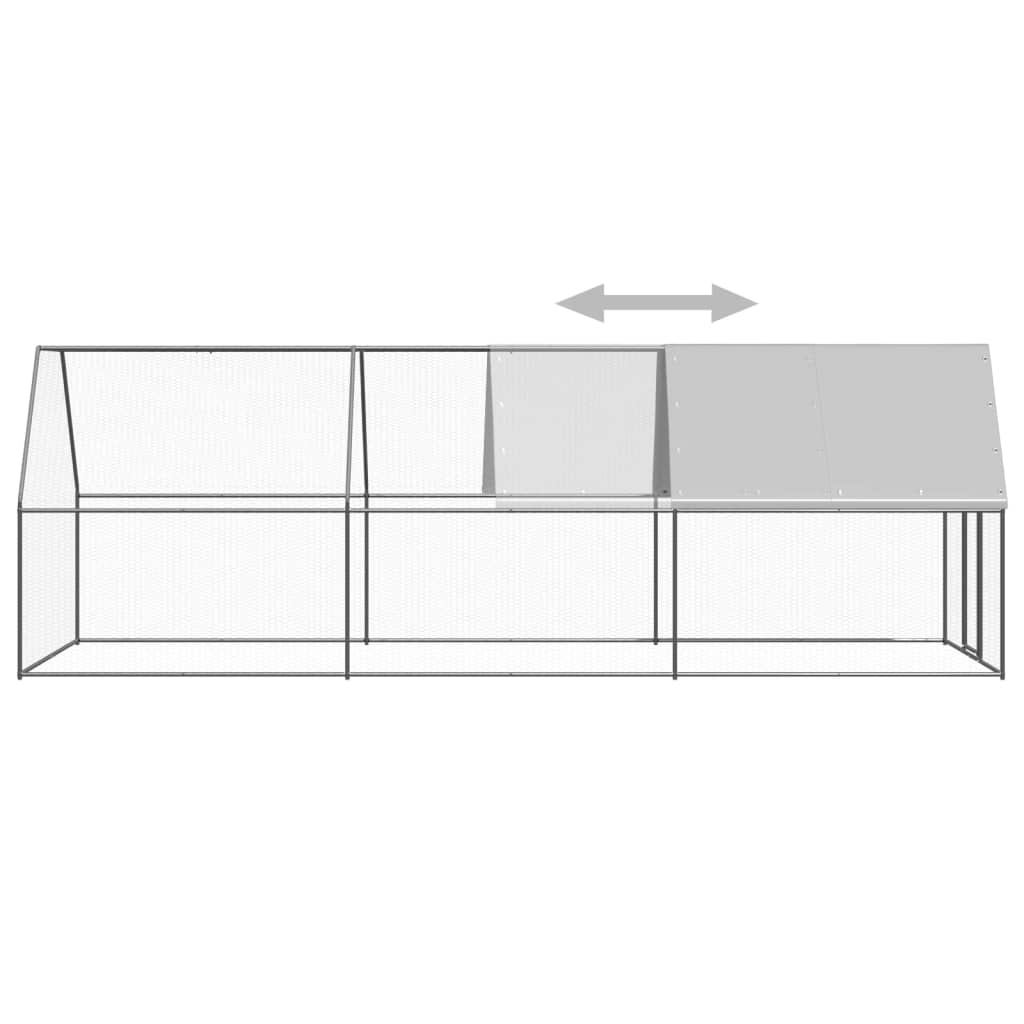 Venkovní klec pro kuřata 2 x 6 x 2 m pozinkovaná ocel