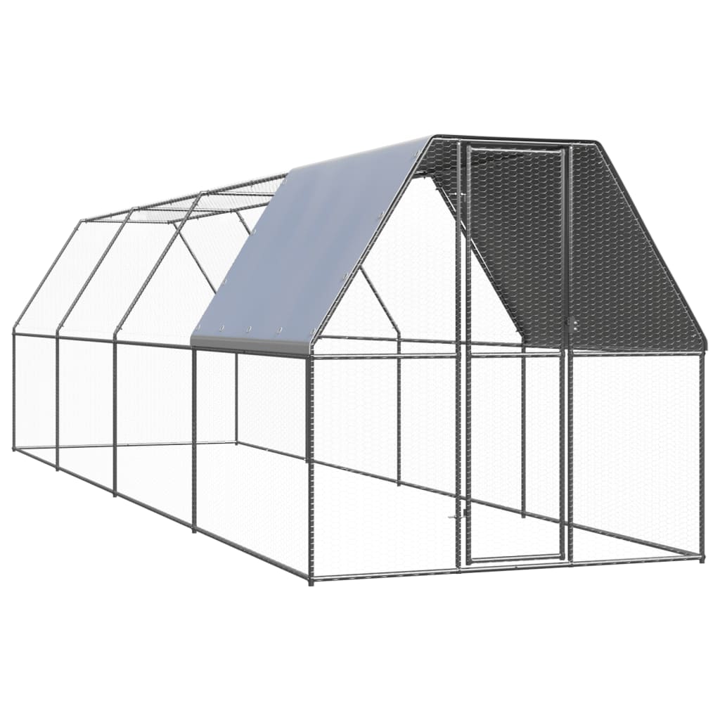 Venkovní klec pro kuřata 2 x 8 x 2 m pozinkovaná ocel
