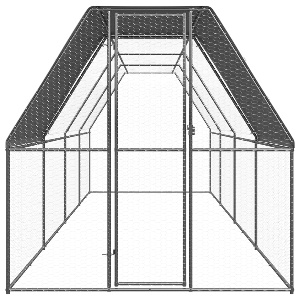 Venkovní klec pro kuřata 2 x 8 x 2 m pozinkovaná ocel