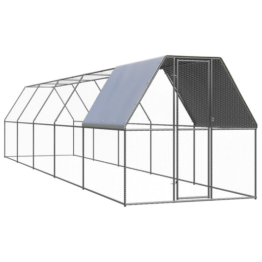 Venkovní klec pro kuřata 2 x 10 x 2 m pozinkovaná ocel