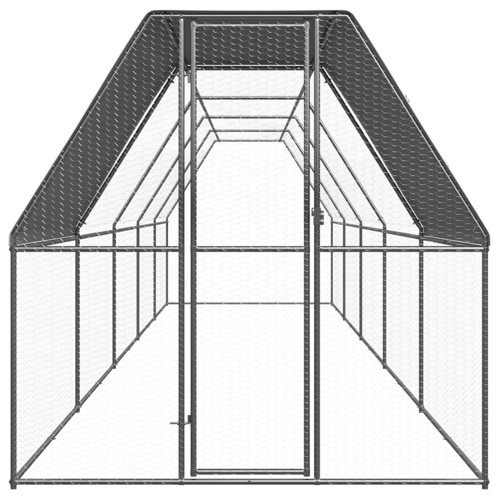 Venkovní klec pro kuřata 2 x 10 x 2 m pozinkovaná ocel