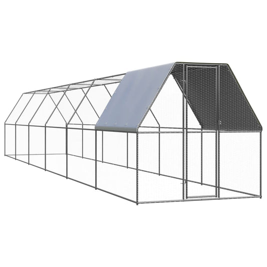 Venkovní klec pro kuřata 2 x 12 x 2 m pozinkovaná ocel