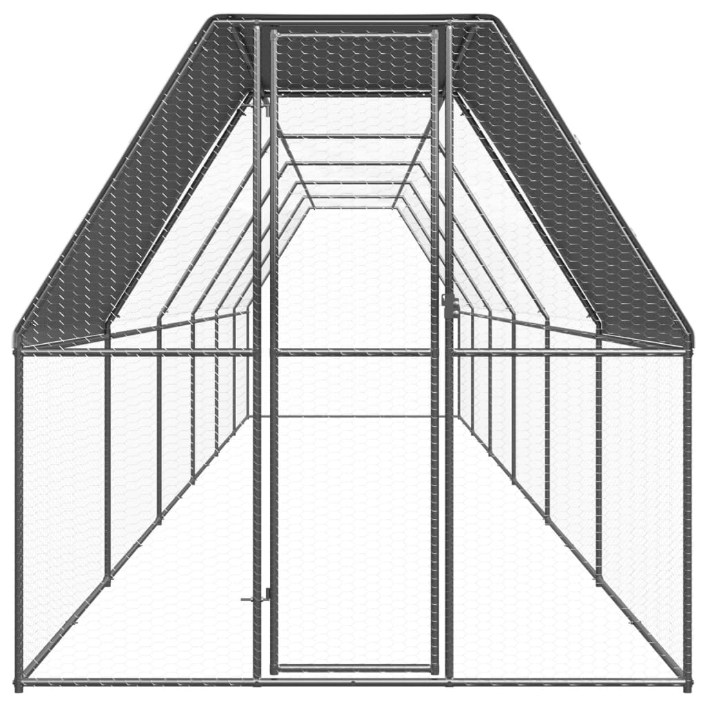 Venkovní klec pro kuřata 2 x 12 x 2 m pozinkovaná ocel