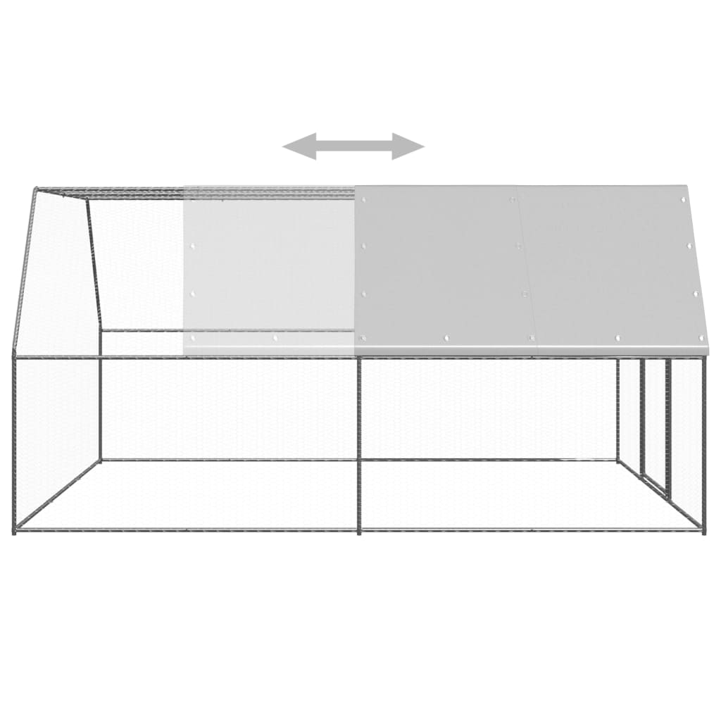 Venkovní klec pro kuřata 3 x 4 x 2 m pozinkovaná ocel