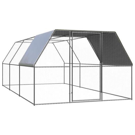 Venkovní klec pro kuřata 3 x 6 x 2 m pozinkovaná ocel