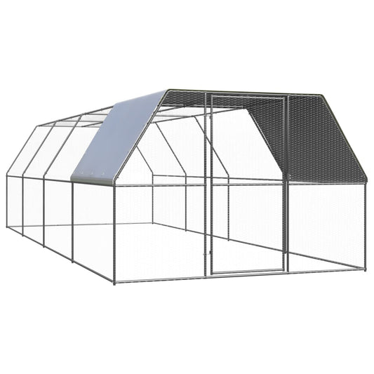 Venkovní klec pro kuřata 3 x 8 x 2 m pozinkovaná ocel