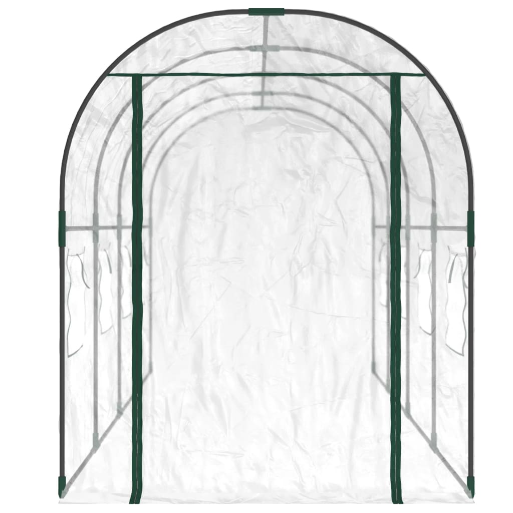 Skleník průhledný 160 x 400 x 190 cm PVC práškově lakovaná ocel