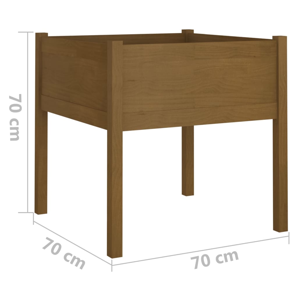 Zahradní truhlíky 2 ks medově hnědé 70x70x70cm masivní borovice
