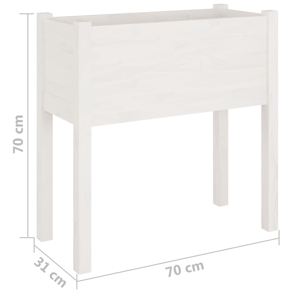 Zahradní truhlíky 2 ks bílé 70 x 31 x 70 cm masivní borovice