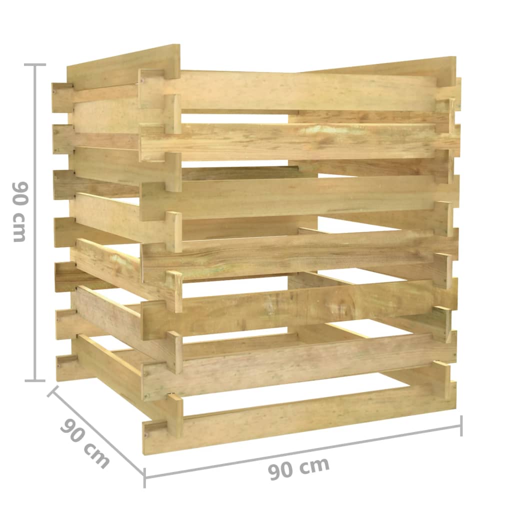 Laťkový zahradní kompostér 90x90x90 cm impregnovaná borovice
