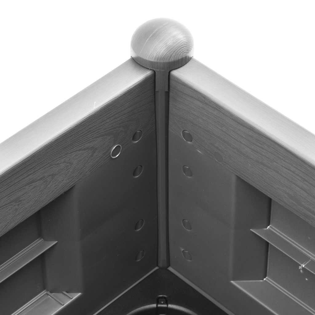 Vyvýšený záhon PP kamenný šedý 100 x 43 x 35 cm