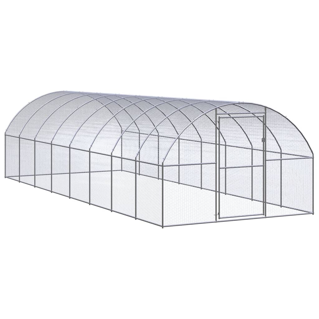 Venkovní klec pro kuřata 3 x 8 x 2 m pozinkovaná ocel