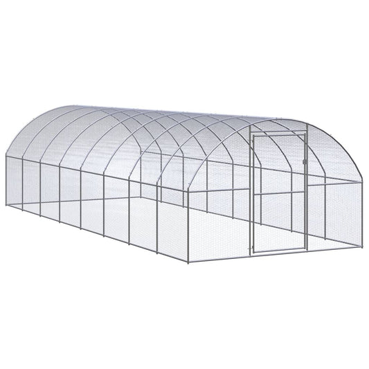 Venkovní klec pro kuřata 3 x 8 x 2 m pozinkovaná ocel