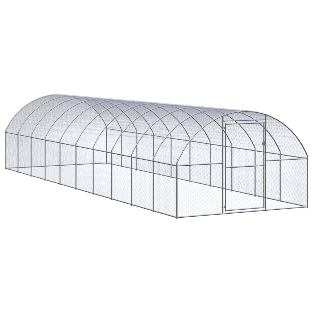 Venkovní klec pro kuřata 3 x 10 x 2 m pozinkovaná ocel