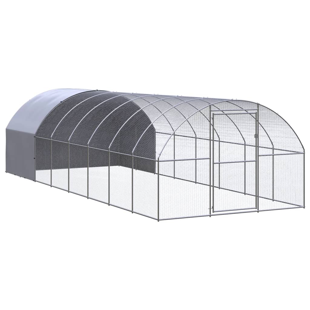 Venkovní klec pro kuřata 3 x 8 x 2 m pozinkovaná ocel