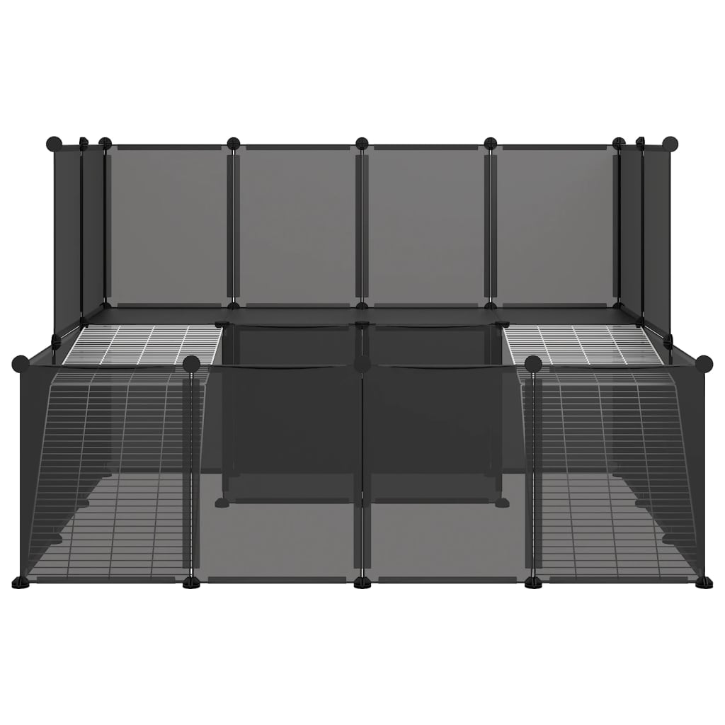 Klec pro malá zvířata černá 143 x 107 x 93 cm PP a ocel