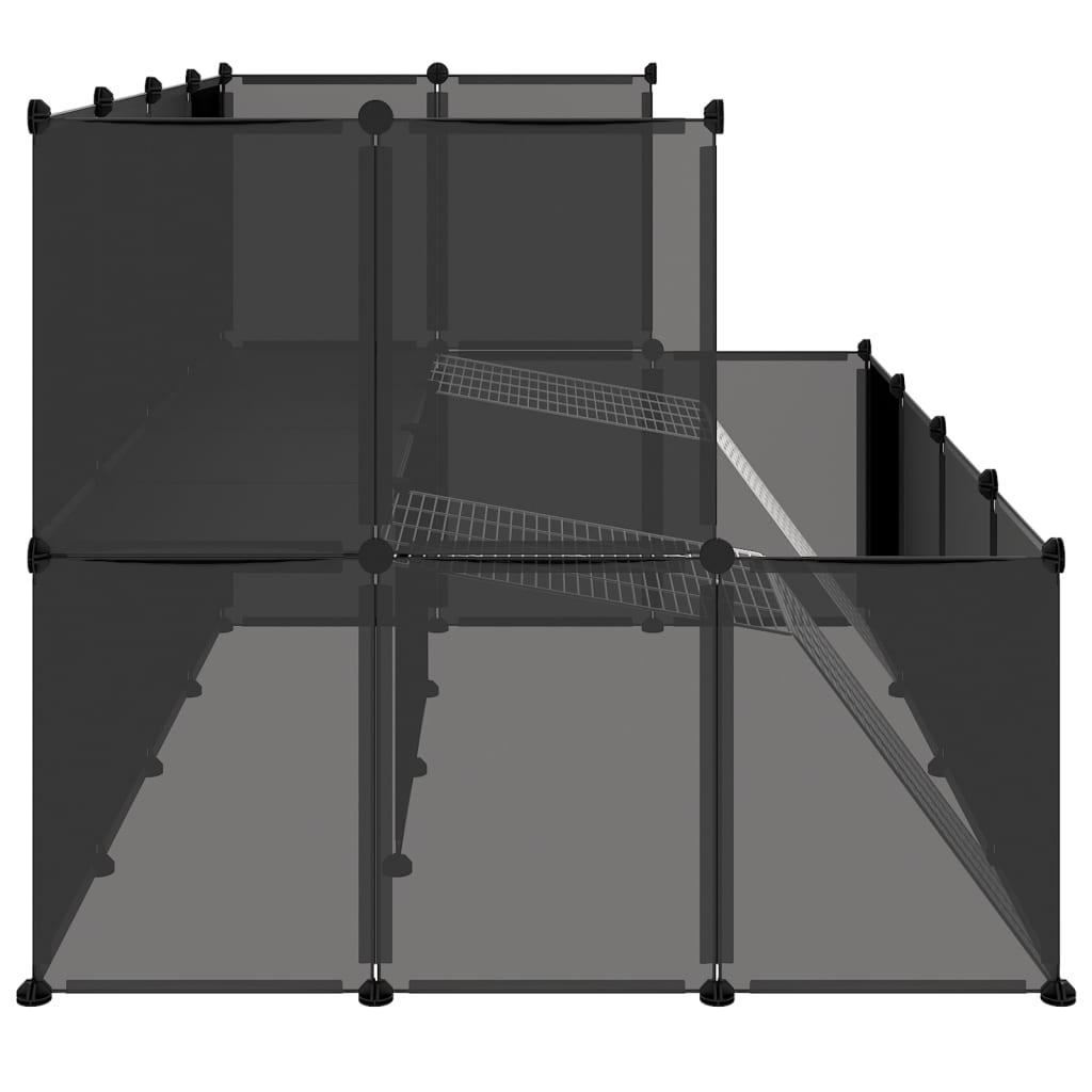Klec pro malá zvířata černá 143 x 107 x 93 cm PP a ocel
