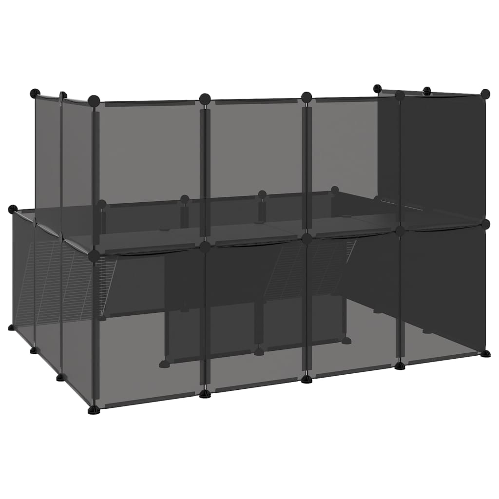 Klec pro malá zvířata černá 143 x 107 x 93 cm PP a ocel