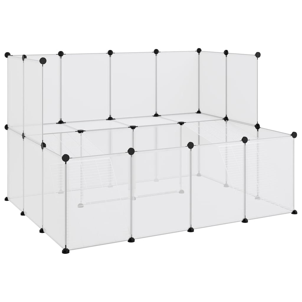 Klec pro malá zvířata průhledná 143 x 107 x 93 cm PP a ocel