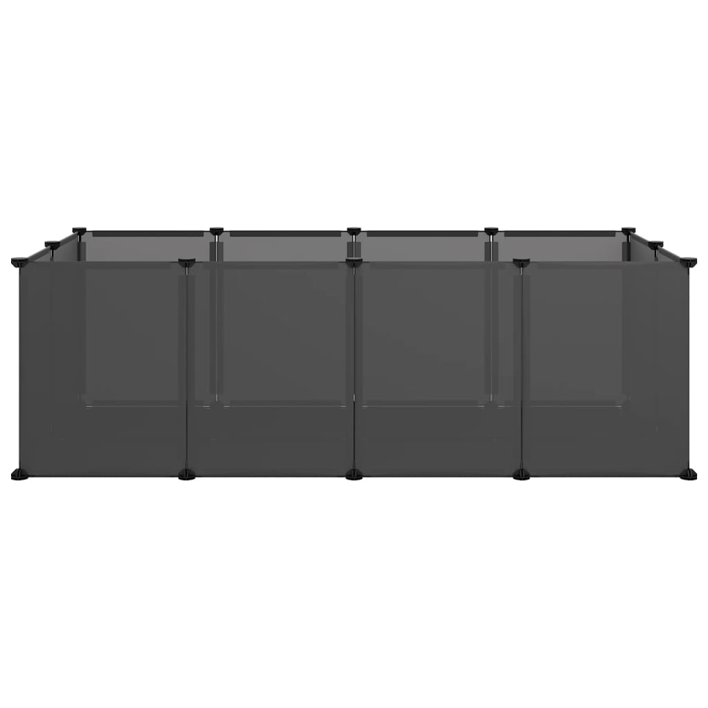 Klec pro malá zvířata černá 144 x 74 x 46,5 cm PP a ocel