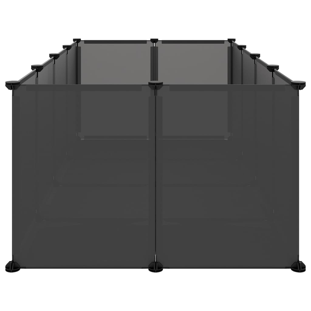 Klec pro malá zvířata černá 144 x 74 x 46,5 cm PP a ocel