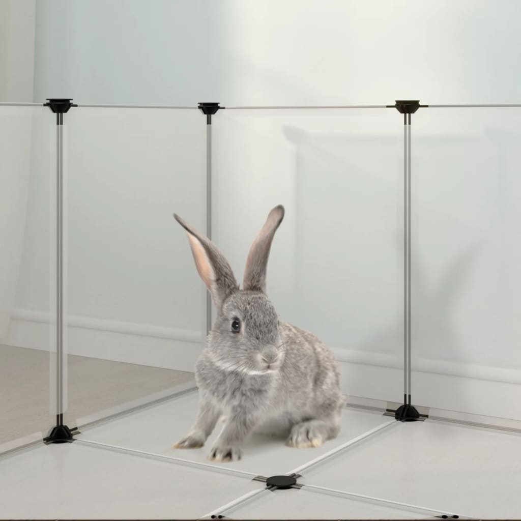 Klec pro malá zvířata průhledná 144 x 74 x 46,5 cm PP a ocel