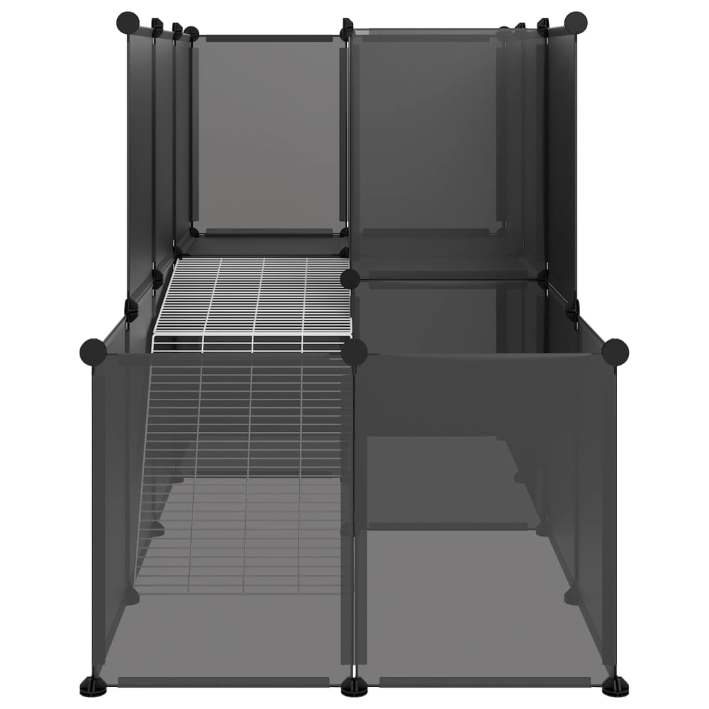 Klec pro malá zvířata černá 142 x 74 x 93 cm PP a ocel