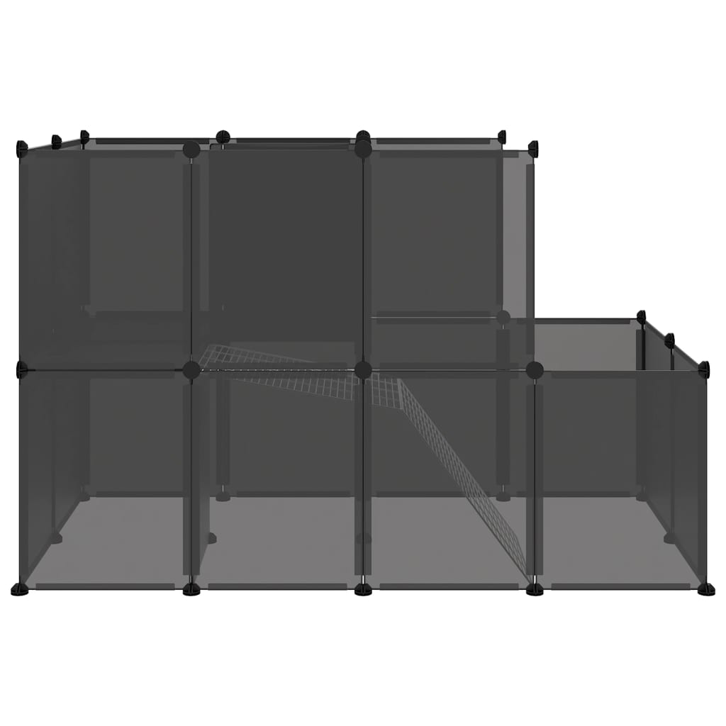 Klec pro malá zvířata černá 142 x 74 x 93 cm PP a ocel