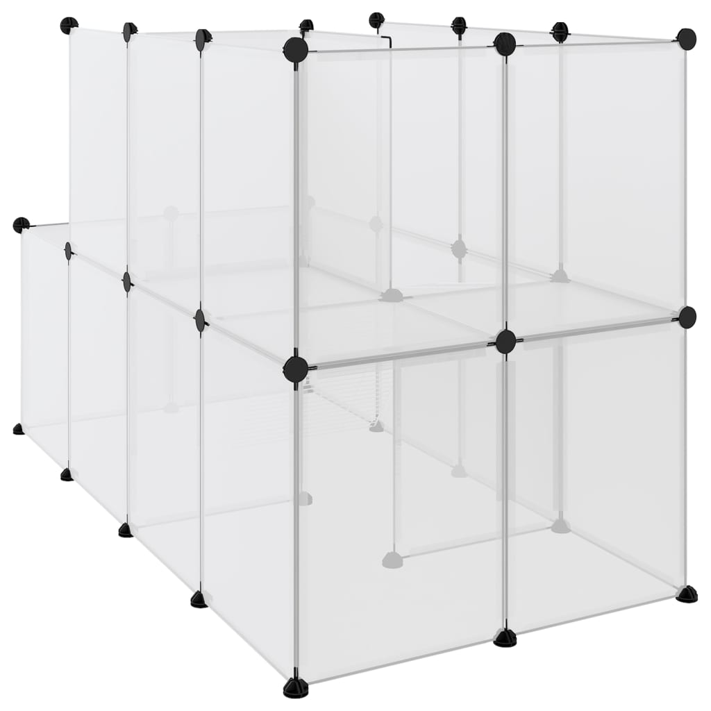 Klec pro malá zvířata průhledná 142 x 74 x 93 cm PP a ocel