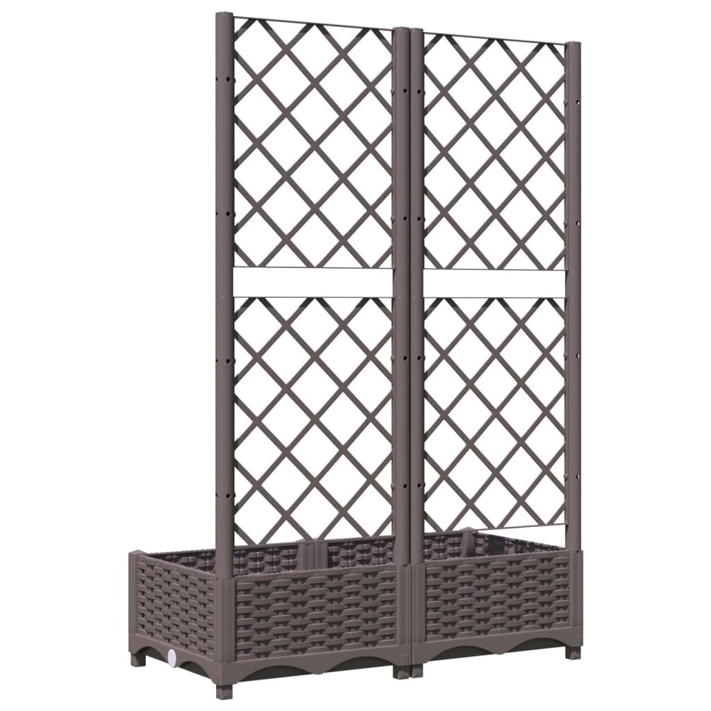 Zahradní truhlík s treláží hnědý 80 x 40 x 121,5 cm PP