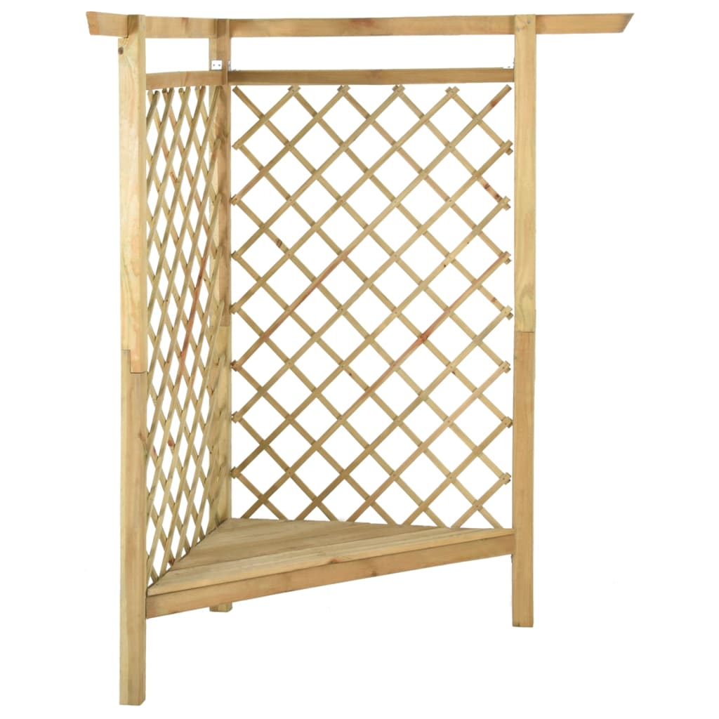 Rohová pergola s lavicí 166 x 81 x 174 cm impregnovaná borovice