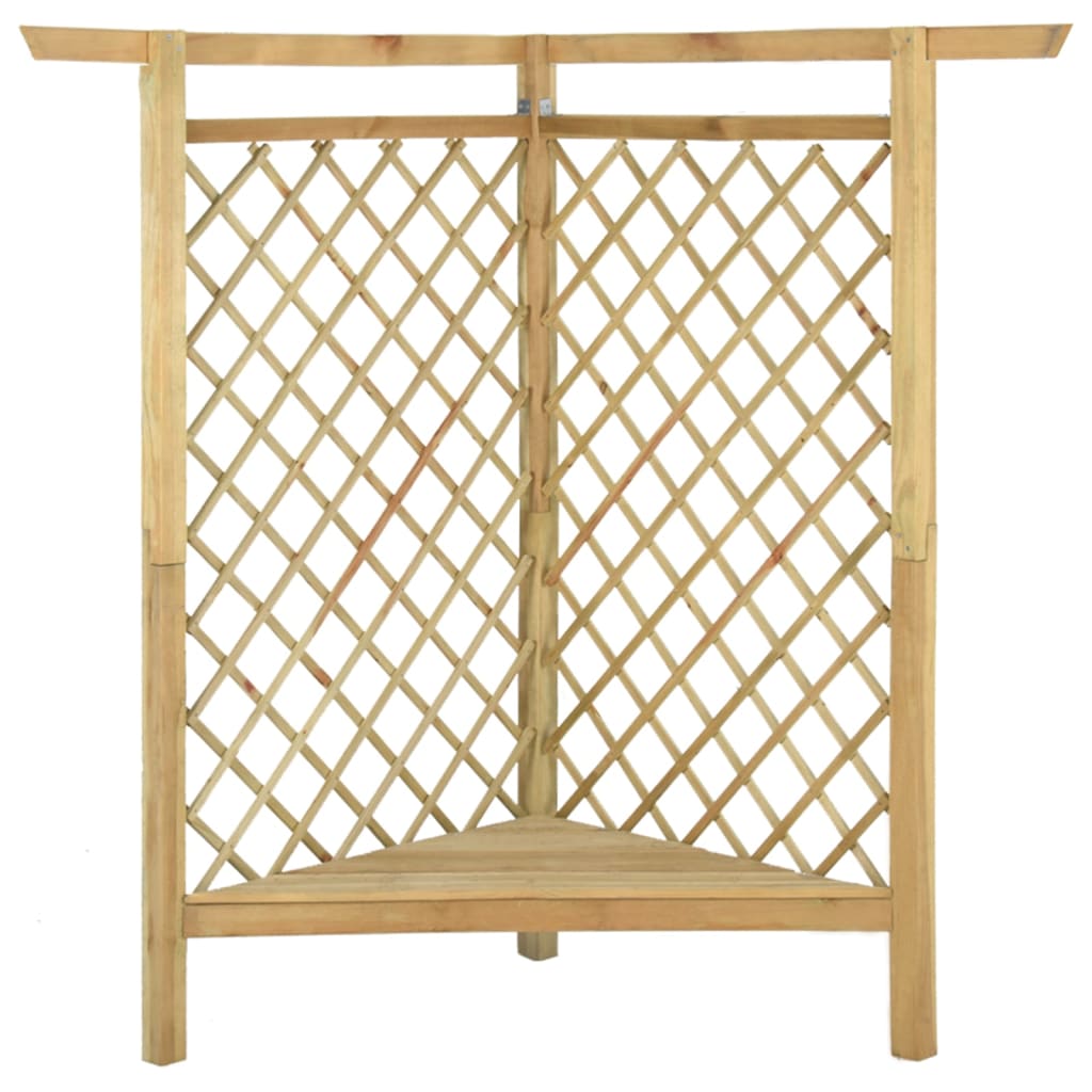 Rohová pergola s lavicí 166 x 81 x 174 cm impregnovaná borovice