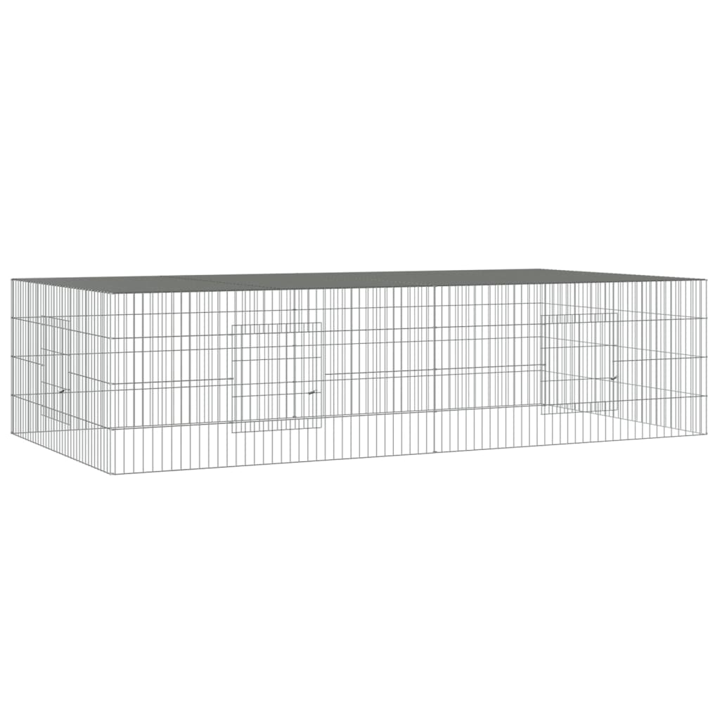 2dílná klec pro králíka 220 x 110 x 55 cm pozinkované železo
