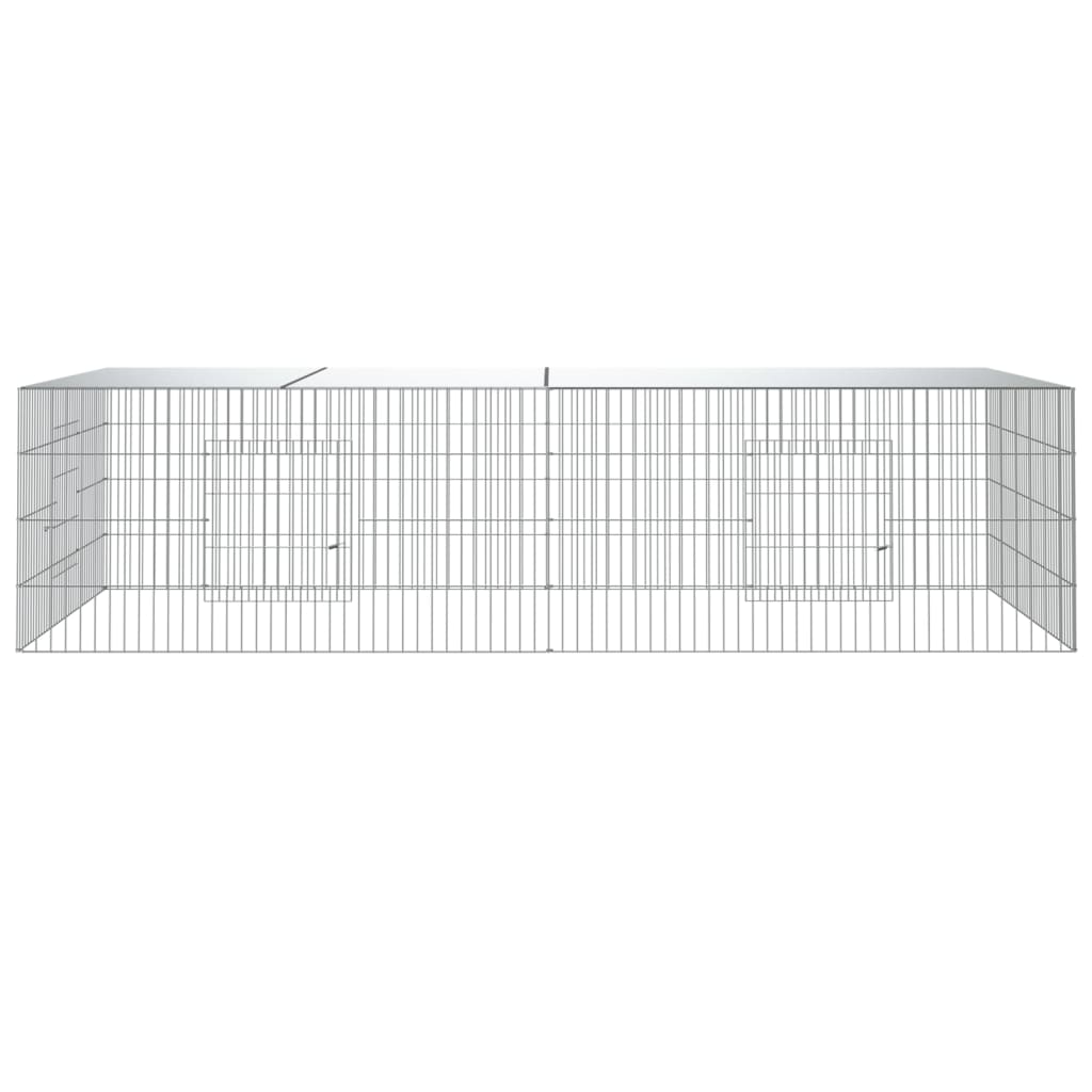 2dílná klec pro králíka 220 x 110 x 55 cm pozinkované železo