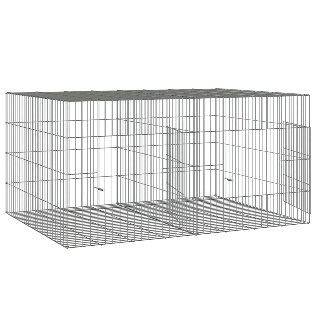 2dílná klec pro králíka 110 x 79 x 54 cm pozinkované železo