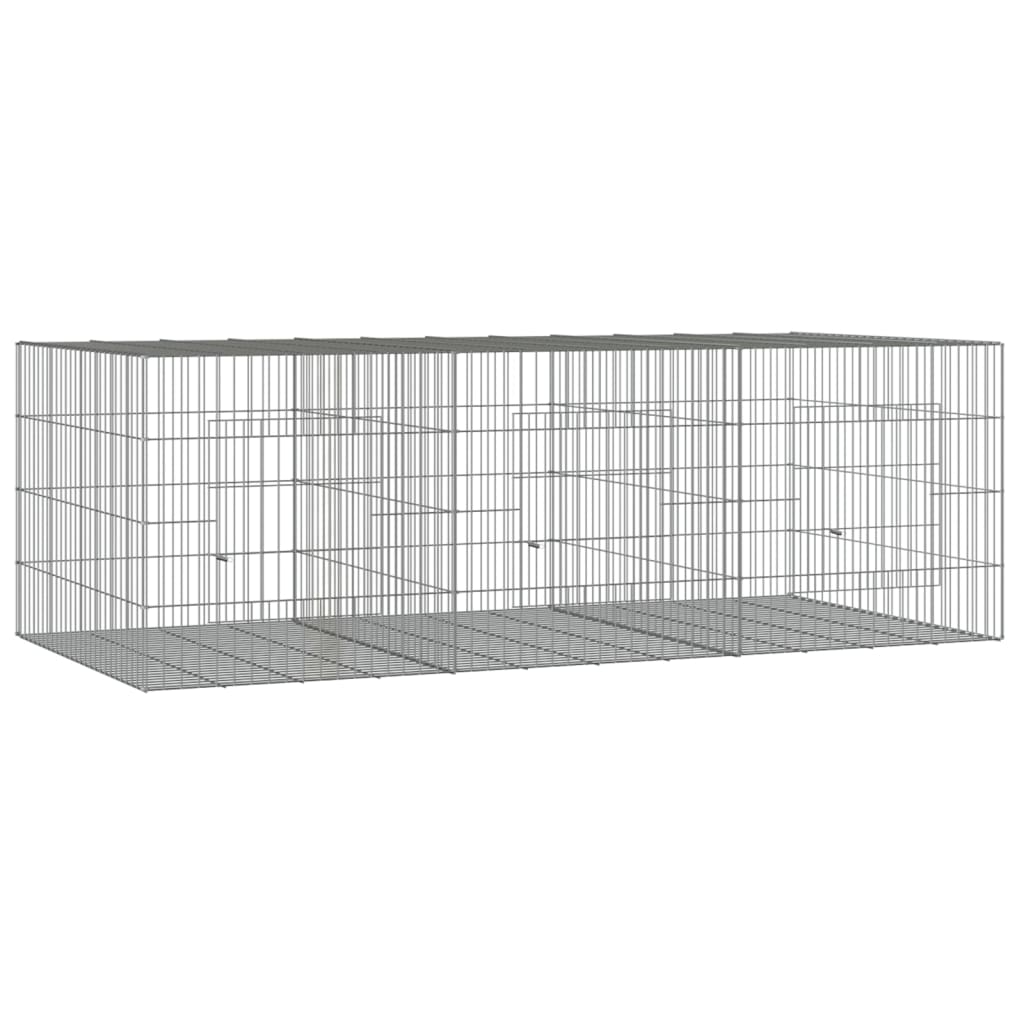3dílná klec pro králíka 163 x 79 x 54 cm pozinkované železo