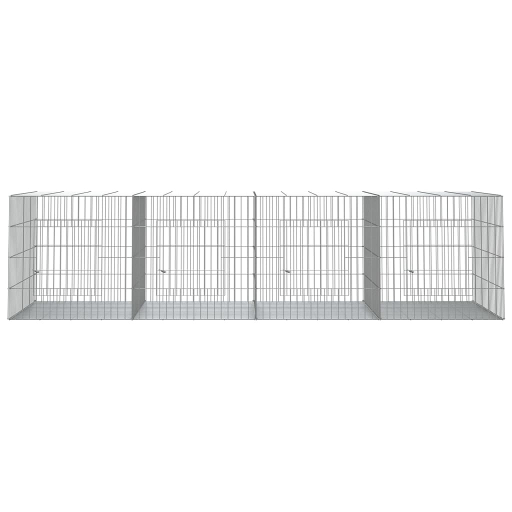 4dílná klec pro králíka 217 x 79 x 54 cm pozinkované železo
