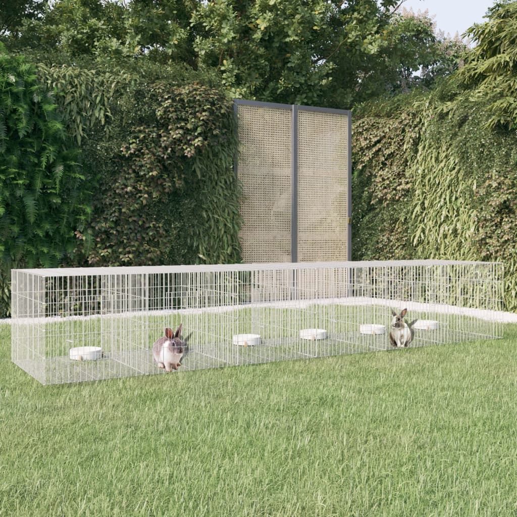 6dílná klec pro králíka 327 x 79 x 54 cm pozinkované železo