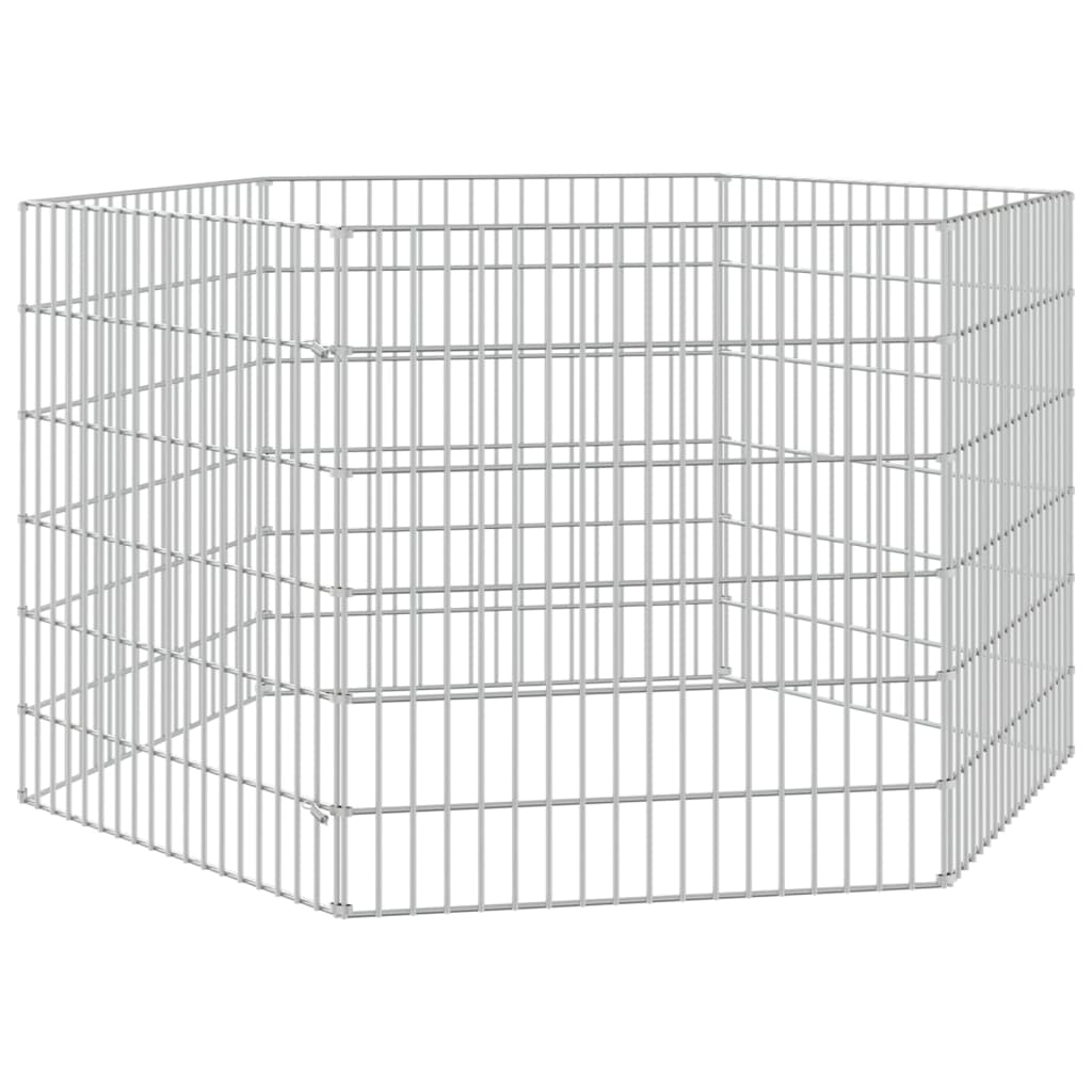 Ohrádka pro zvířata 6 panelů 54 x 60 cm pozinkované železo