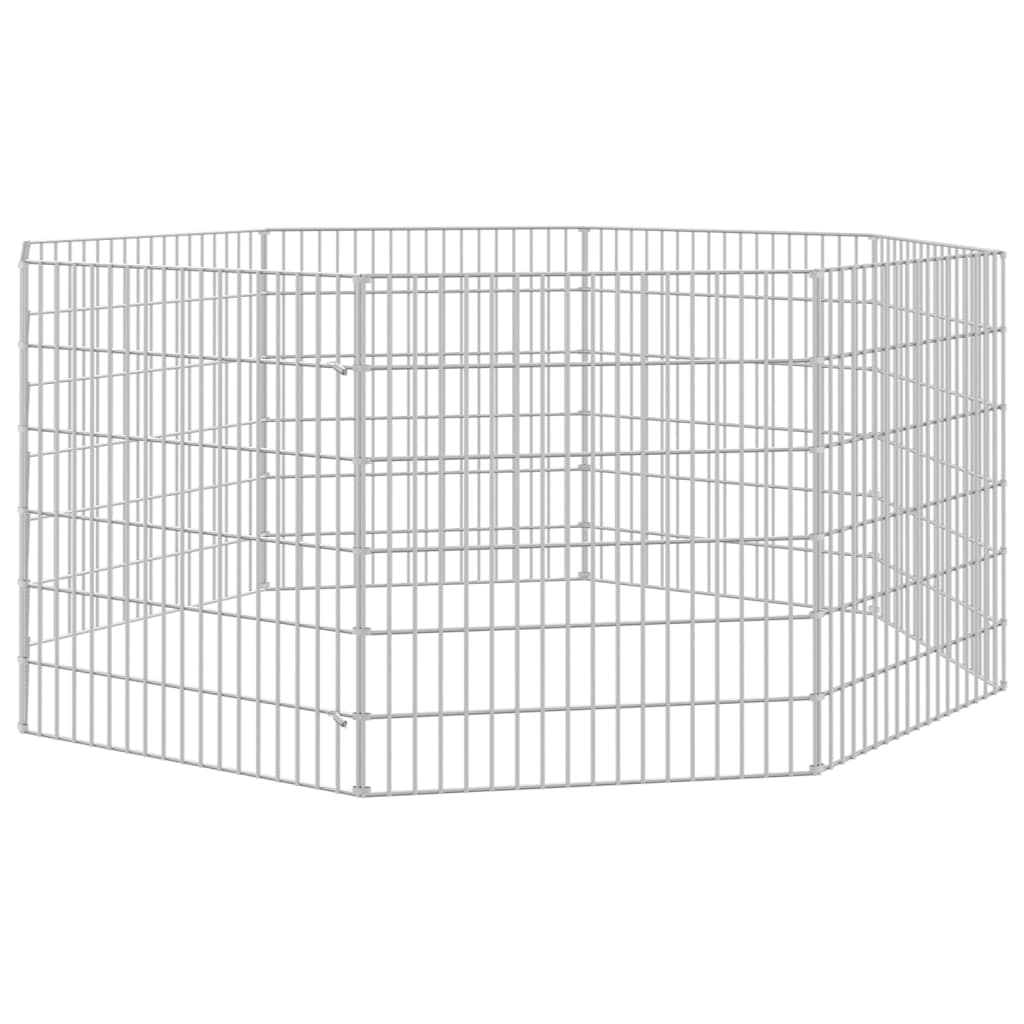 Ohrádka pro zvířata 8 panelů 54 x 60 cm pozinkované železo
