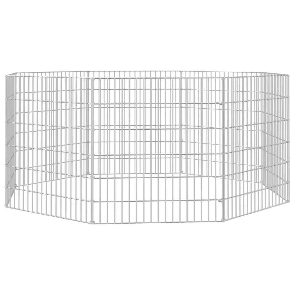 Ohrádka pro zvířata 8 panelů 54 x 60 cm pozinkované železo