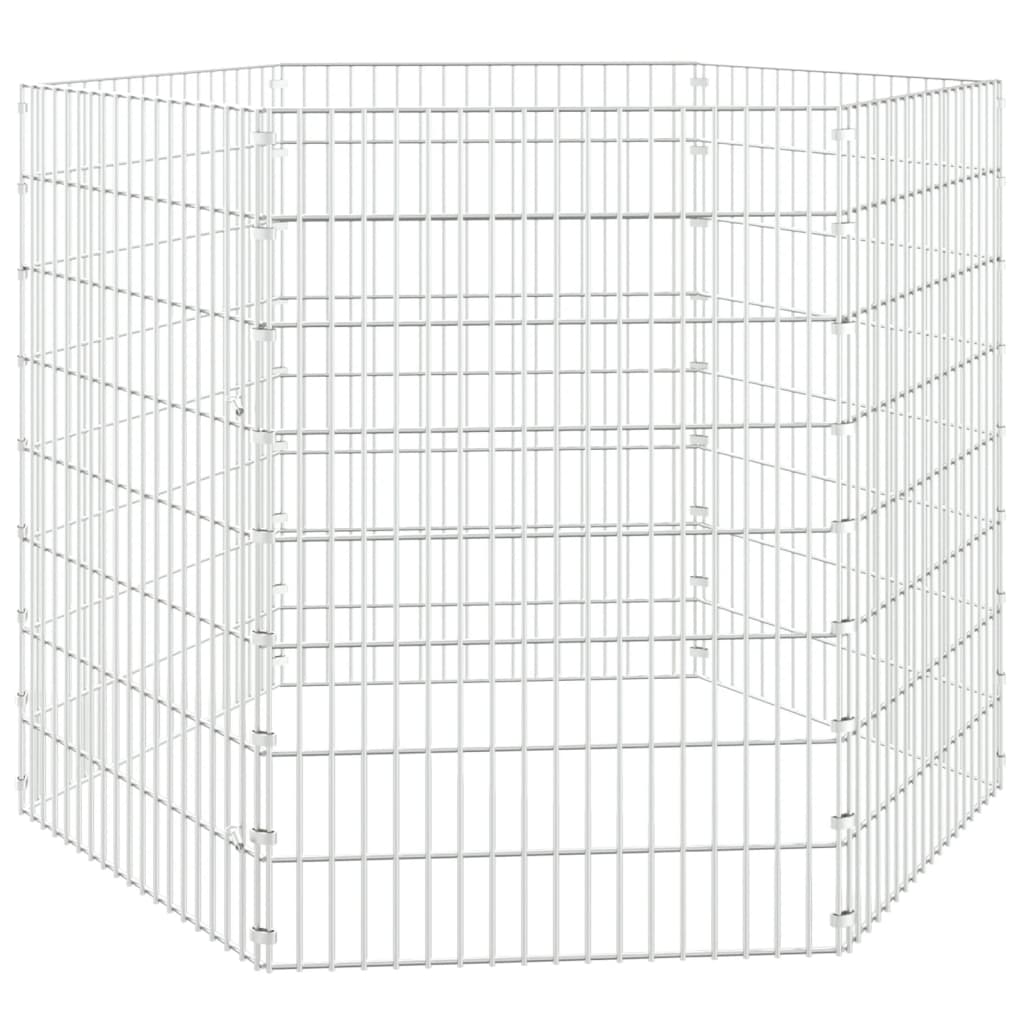 Ohrádka pro zvířata 6 panelů 54 x 80 cm pozinkované železo