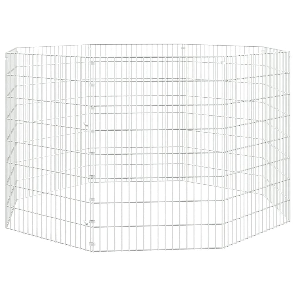 Ohrádka pro zvířata 8 panelů 54 x 80 cm pozinkované železo