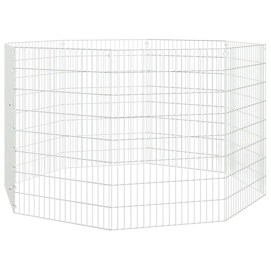 Ohrádka pro zvířata 8 panelů 54 x 80 cm pozinkované železo