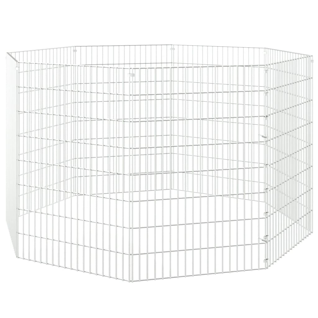 Ohrádka pro zvířata 8 panelů 54 x 80 cm pozinkované železo