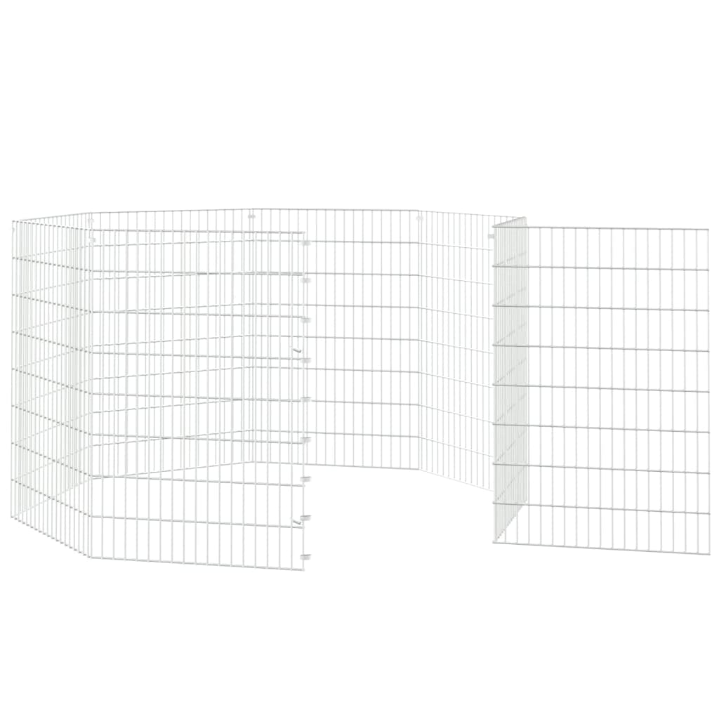 Ohrádka pro zvířata 8 panelů 54 x 80 cm pozinkované železo