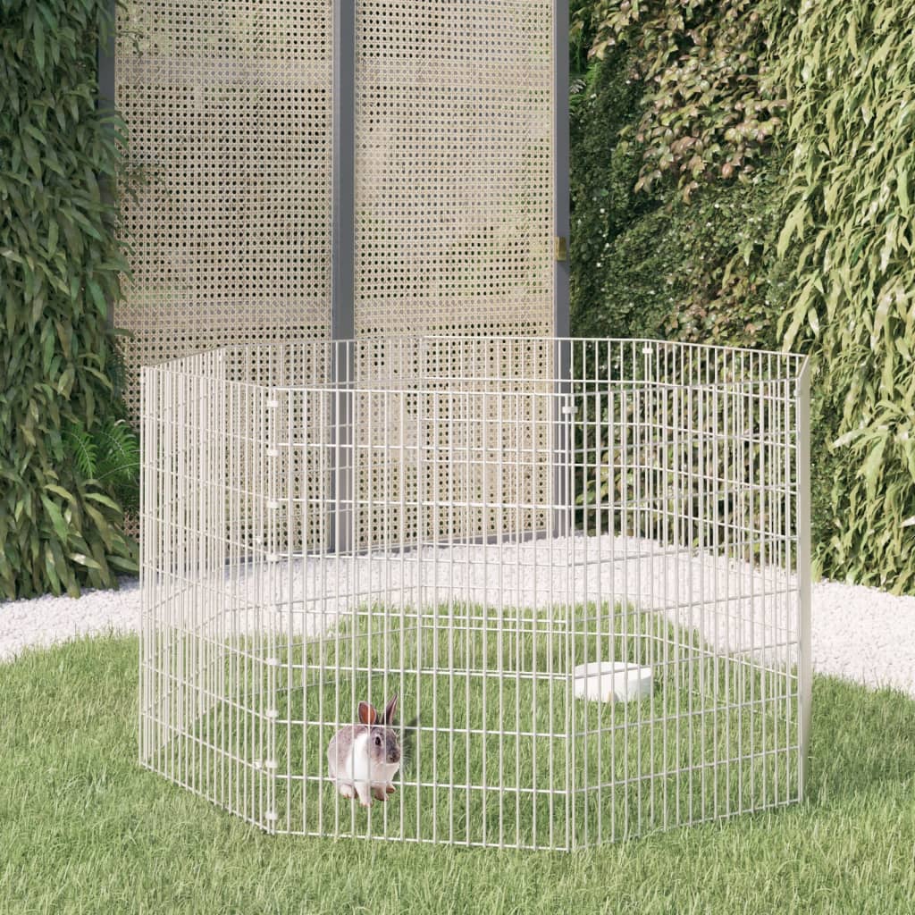 Ohrádka pro zvířata 8 panelů 54 x 80 cm pozinkované železo