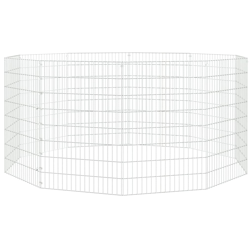 Ohrádka pro zvířata 10 panelů 54 x 80 cm pozinkované železo
